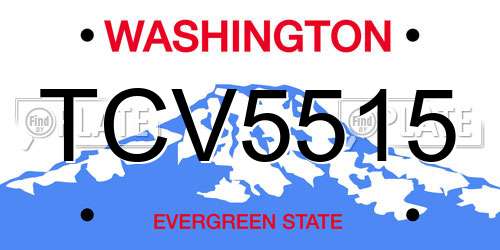 TCV5515 Washington License Plate