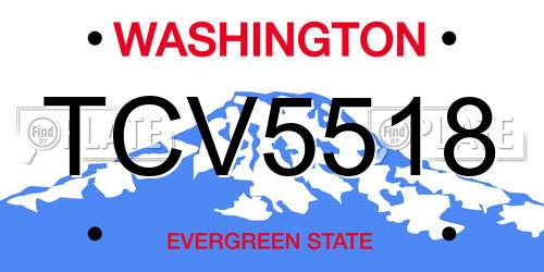 TCV5518 Washington License Plate
