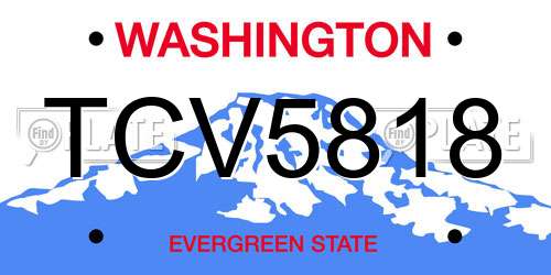 TCV5818 Washington License Plate