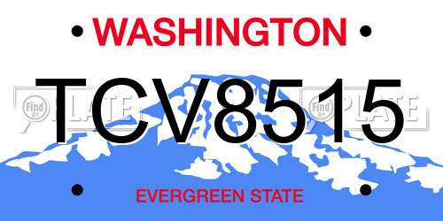 TCV8515 Washington License Plate