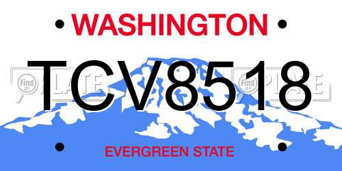 TCV8518 Washington License Plate