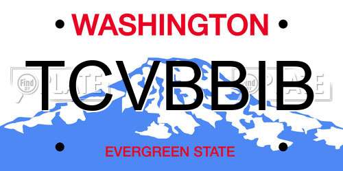 TCVBBIB Washington License Plate