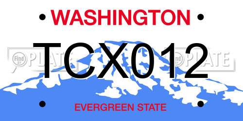 TCX012 Washington License Plate