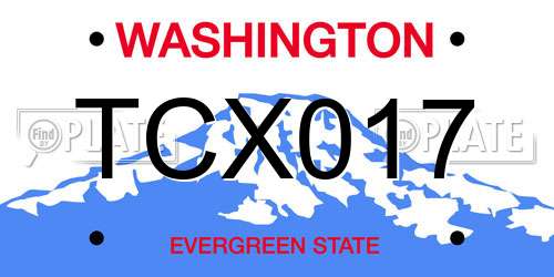 TCX017 Washington License Plate