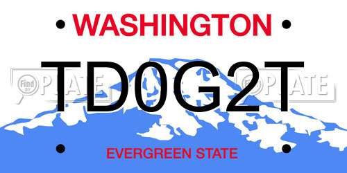 TD0G2T Washington License Plate