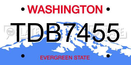 TDB7455 Washington License Plate