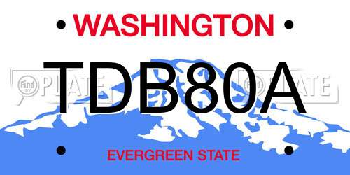 TDB80A Washington License Plate