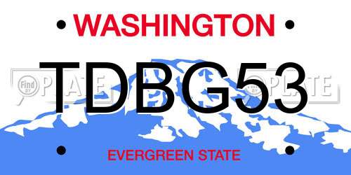 TDBG53 Washington License Plate