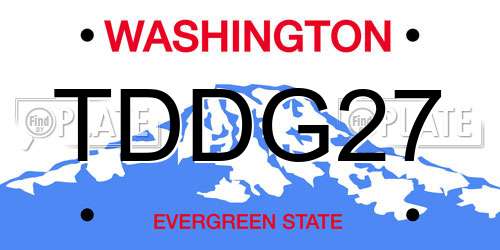TDDG27 Washington License Plate
