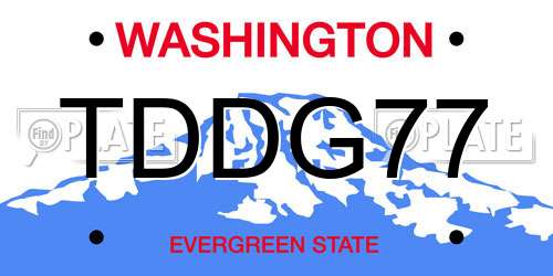 TDDG77 Washington License Plate