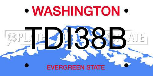 TDI38B Washington License Plate