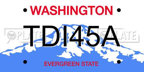 TDI45A Washington License Plate