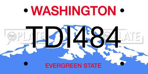 TDI484 Washington License Plate