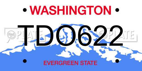 TDO622 Washington License Plate