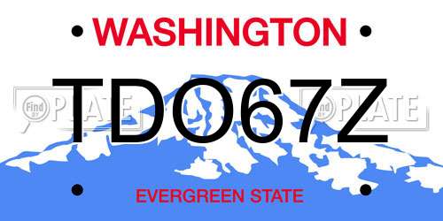 TDO67Z Washington License Plate