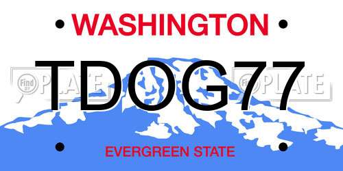 TDOG77 Washington License Plate