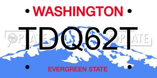 TDQ62T Washington License Plate