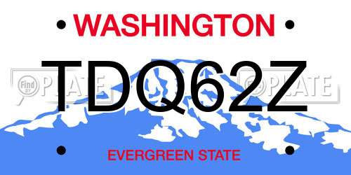 TDQ62Z Washington License Plate