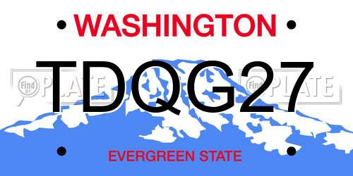 TDQG27 Washington License Plate