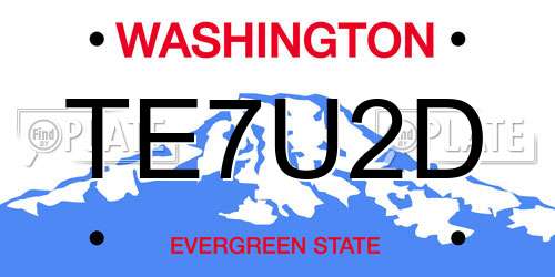 TE7U2D Washington License Plate