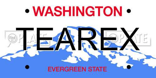 TEAREX Washington License Plate