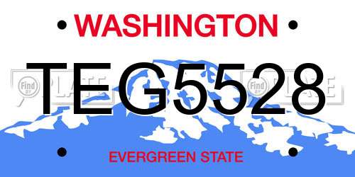 TEG5528 Washington License Plate