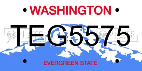 TEG5575 Washington License Plate