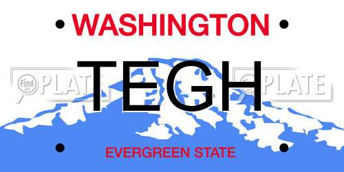 TEGH Washington License Plate