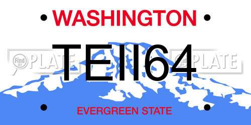TEII64 Washington License Plate
