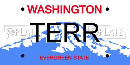 TERR Washington License Plate