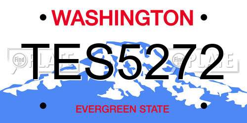 TES5272 Washington License Plate