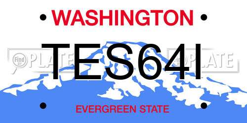 TES64I Washington License Plate