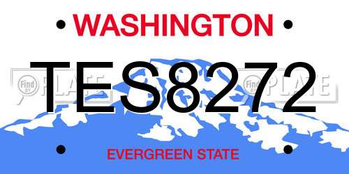TES8272 Washington License Plate