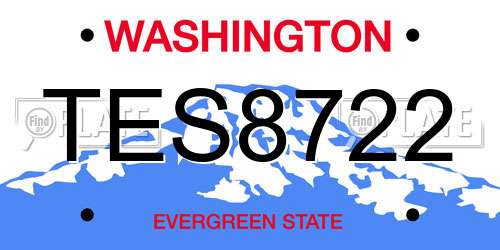 TES8722 Washington License Plate