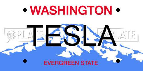 TESLA Washington License Plate
