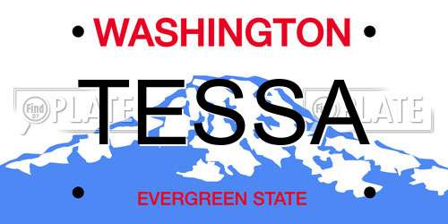 TESSA Washington License Plate