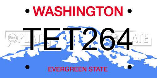 TET264 Washington License Plate