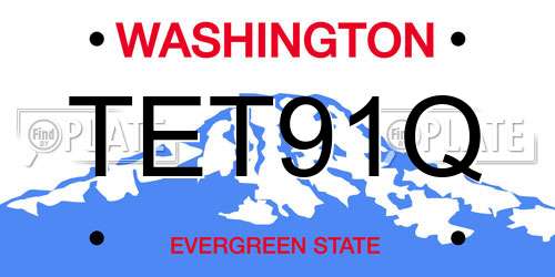 TET91Q Washington License Plate