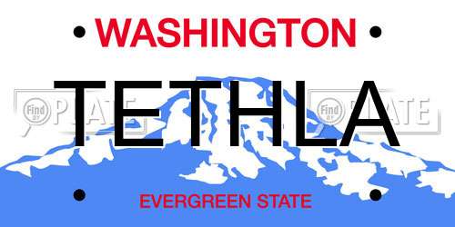 TETHLA Washington License Plate