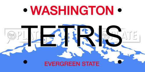 TETRIS Washington License Plate