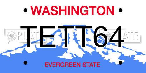 TETT64 Washington License Plate