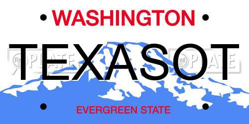 TEXASOT Washington License Plate