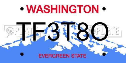 TF3T8O Washington License Plate