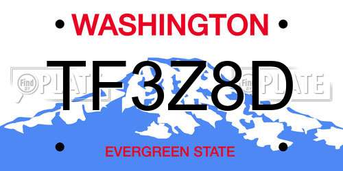 TF3Z8D Washington License Plate