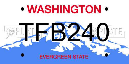 TFB240 Washington License Plate