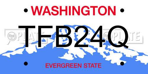 TFB24Q Washington License Plate