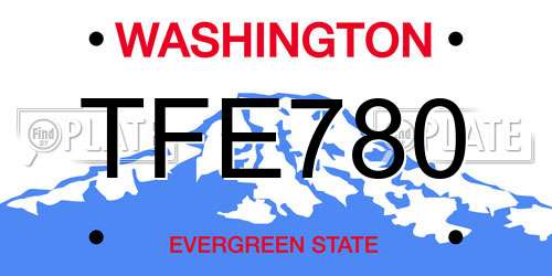 TFE780 Washington License Plate