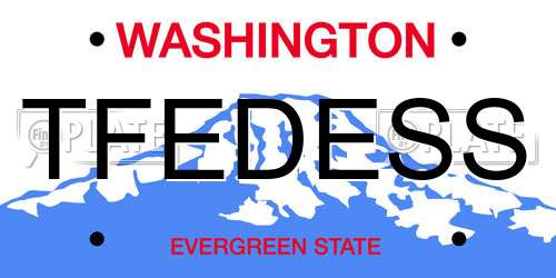 TFEDESS Washington License Plate