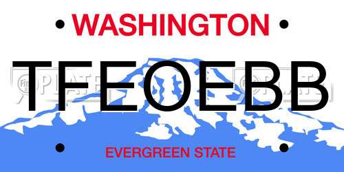 TFEOEBB Washington License Plate