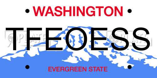 TFEOESS Washington License Plate